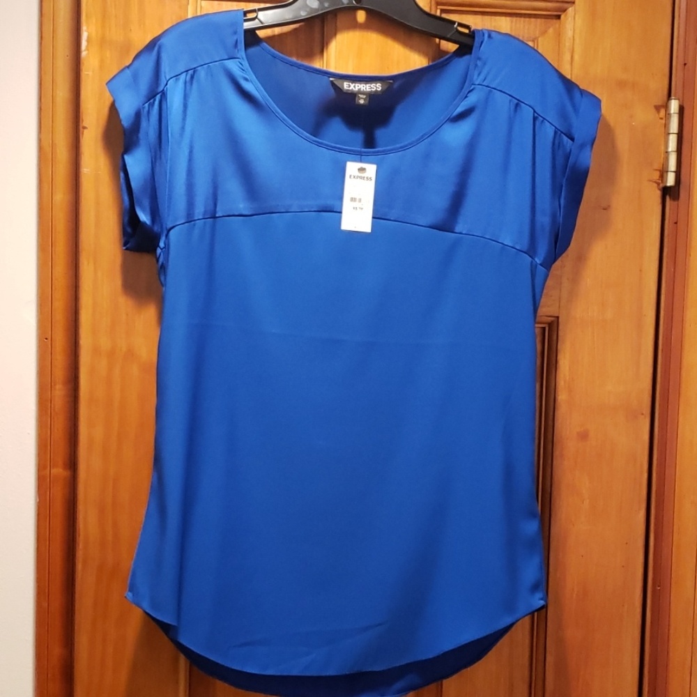 Express Royal Blue Short Sleeve Blouse